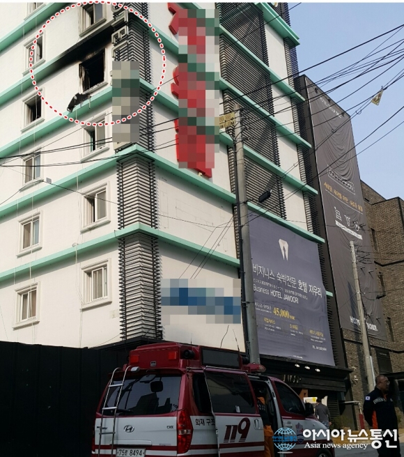 천안 모텔서 화재···1명 사망, 4명 경상