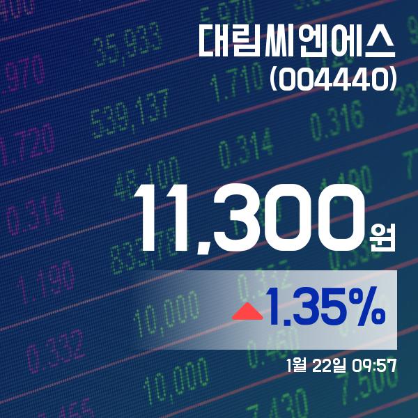 (주식시세) 22일 대림씨엔에스주가 11,300원