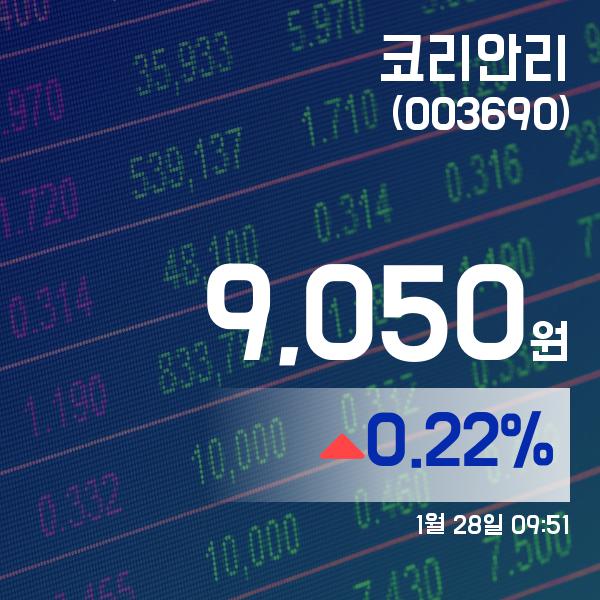 (주식종목) 28일 코리안리주가 9,040원
