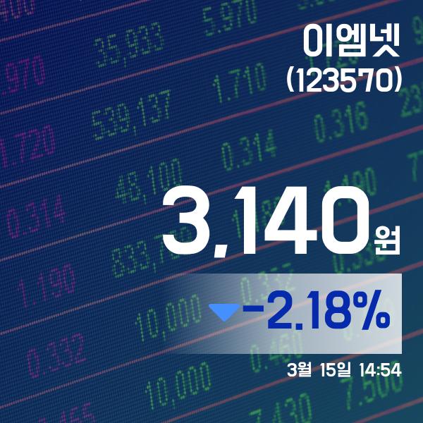 (국내주식시장주가) 15일 이엠넷주가 3,140원