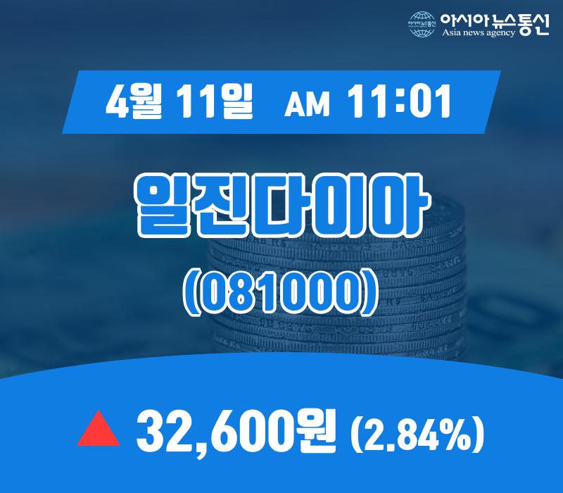 (증시보고) 11일 일진다이아 주가 32,600원