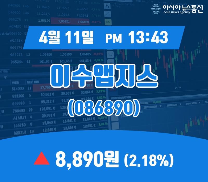 (주식종목) 11일 이수앱지스 현재가 8,890원