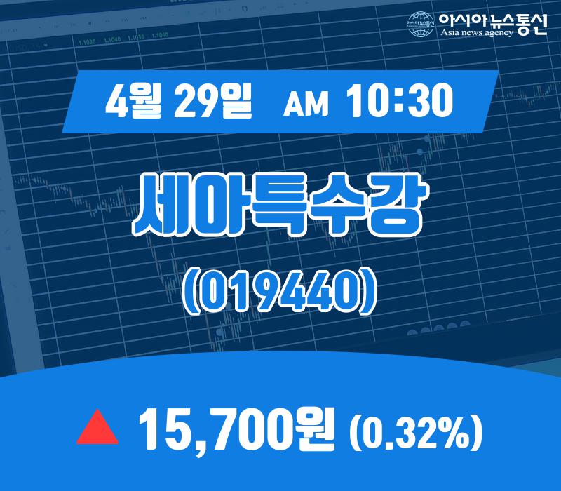 (아통증시) 29일 세아특수강 현재주가 15,700원