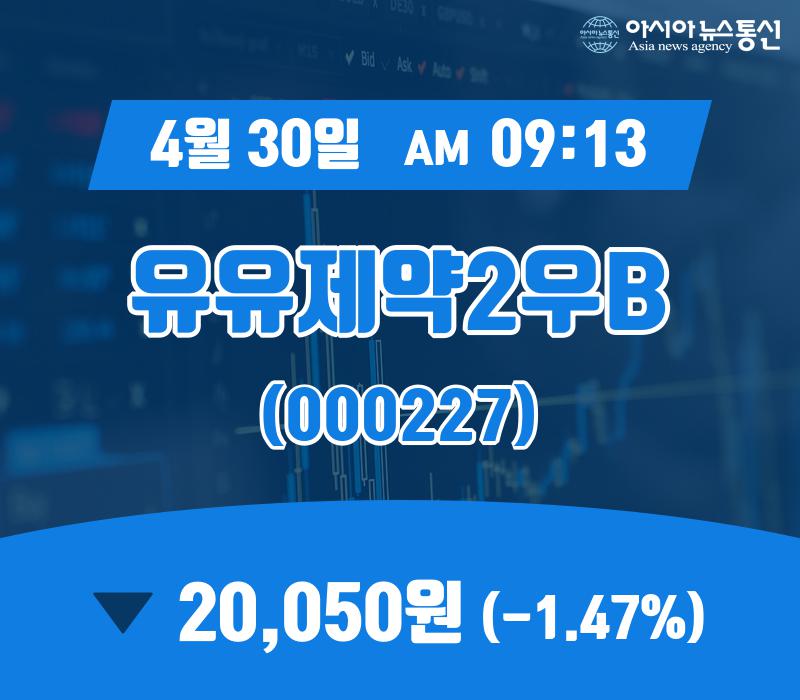 (주식종목) 30일 유유제약2우B 주가 20,050원