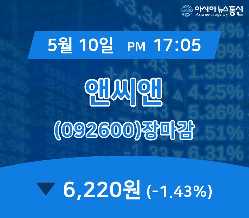 장마감보고서 10일 앤씨앤 주가 6,220원 마감해