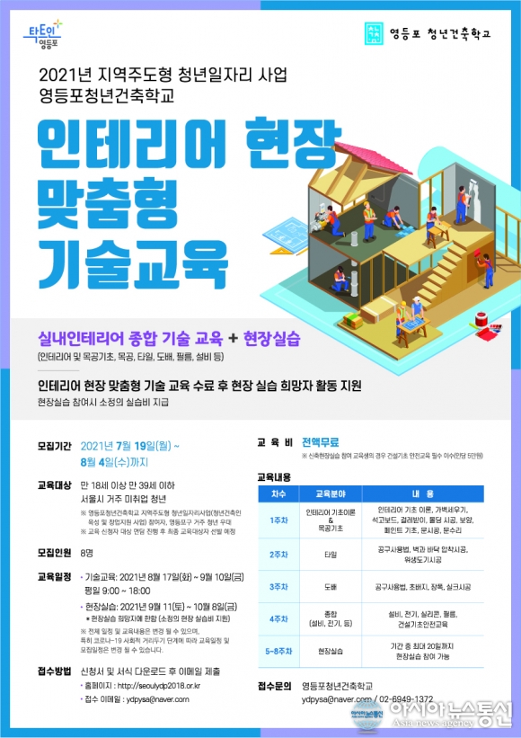 영등포구, 청년 건축가 양성…인테리어 현장 맞춤형 기술교육 실시