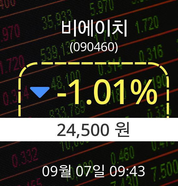 ▲9월 7일 비에이치 의 주가정보