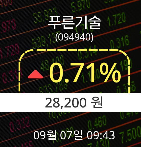 ▲9월 7일 푸른기술 의 주가정보