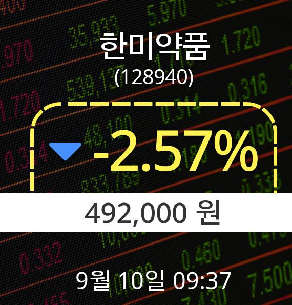 ▲9월 10일 한미약품 의 주가정보