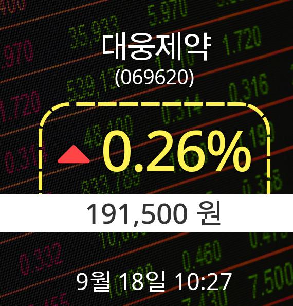 ▲9월 18일 대웅제약 의 주가정보