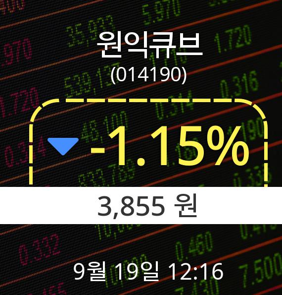 ▲9월 19일 원익큐브 의 주가정보