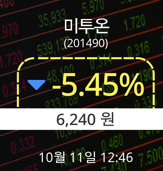 ▲10월 11일 미투온 의 주가정보