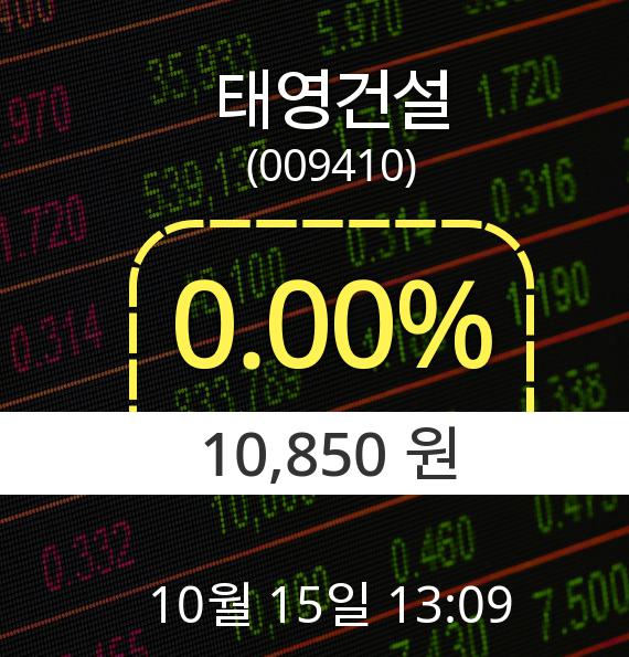 ▲10월 15일 태영건설 의 주가정보