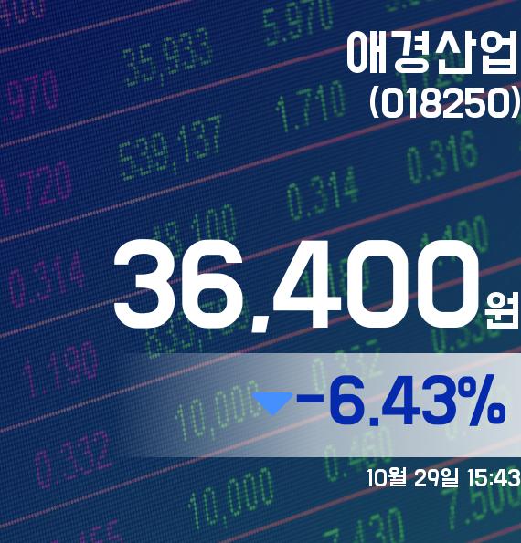 ▲10월 29일 애경산업 의 주가정보