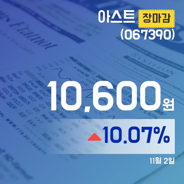 ▲11월 2일 아스트 의 주가정보