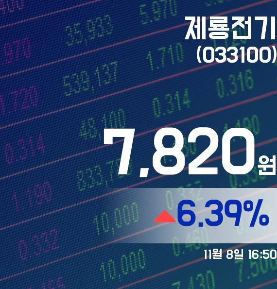 ▲11월 8일 제룡전기 의 주가정보