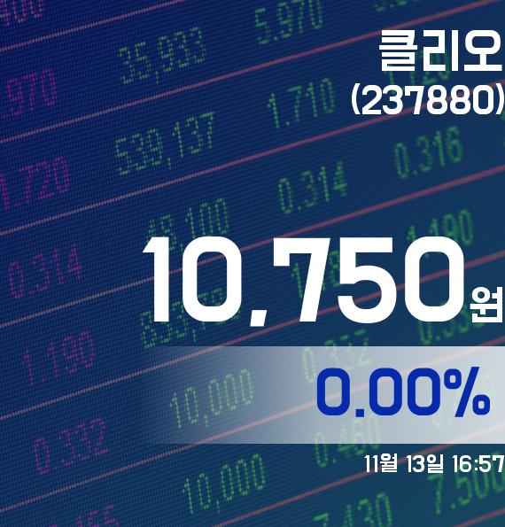 ▲11월 13일 클리오 의 주가정보