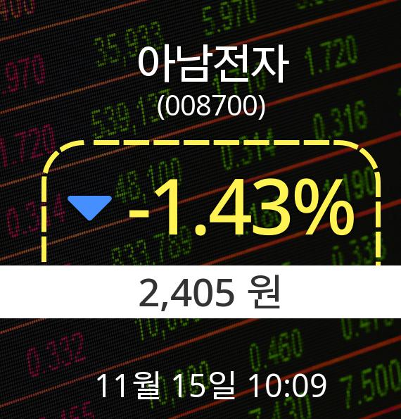 ▲11월 15일 아남전자 의 주가정보