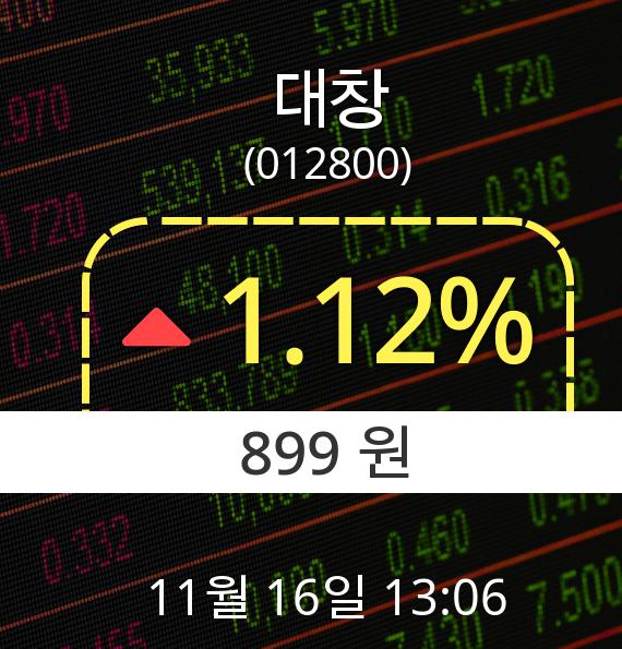 ▲11월 16일 대창 의 주가정보