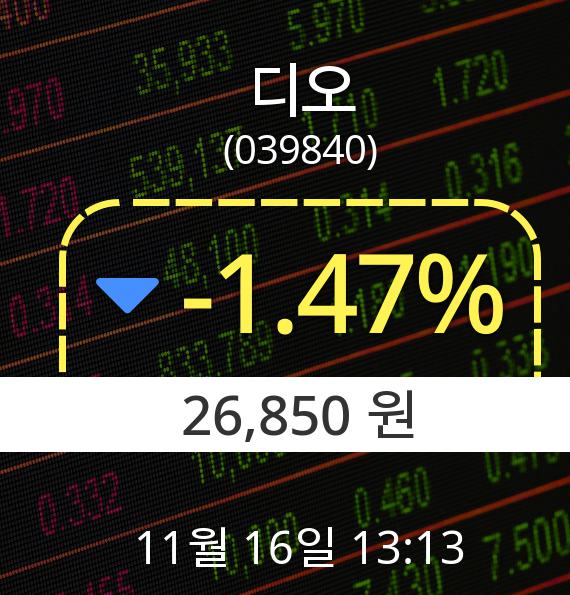 ▲11월 16일 디오 의 주가정보