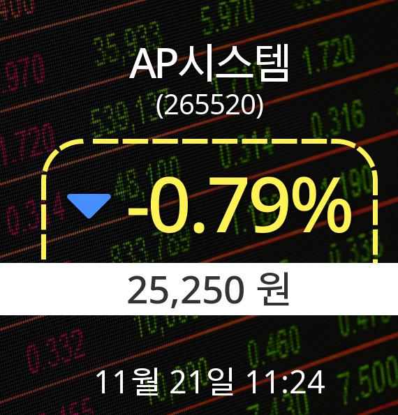 ▲11월 21일 AP시스템 의 주가정보