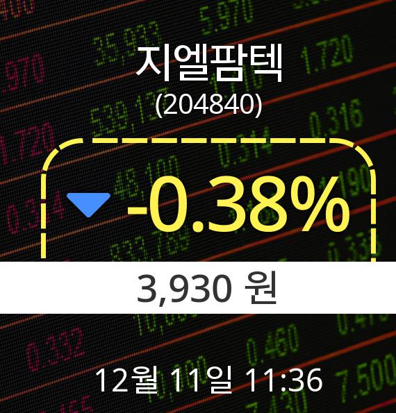 ▲12월 11일 지엘팜텍 의 주가정보