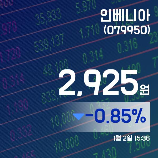 ▲1월 2일 인베니아 의 주가정보