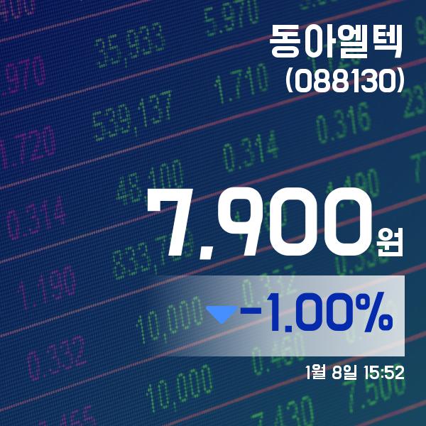▲1월 8일 동아엘텍 의 주가정보