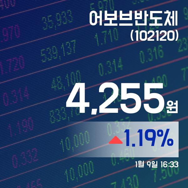 ▲1월 9일 어보브반도체 의 주가정보
