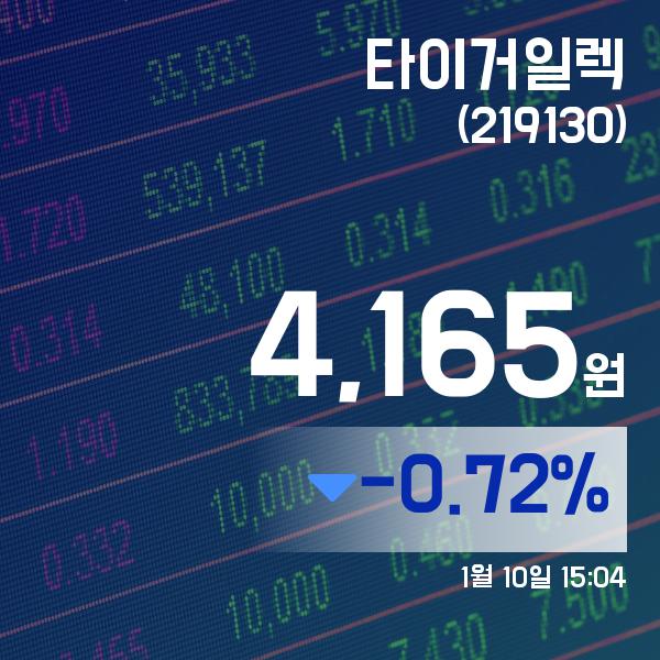 ▲1월 10일 타이거일렉 의 주가정보