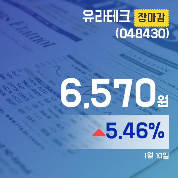 ▲1월 10일 유라테크 의 주가정보