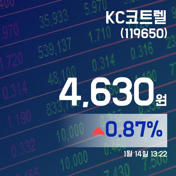 ▲1월 14일 KC코트렐 의 주가정보