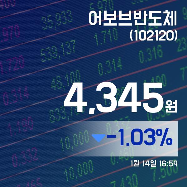 ▲1월 14일 어보브반도체 의 주가정보
