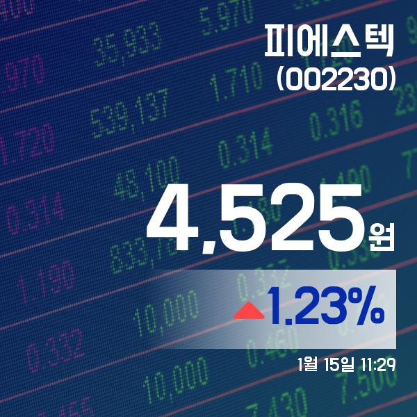▲1월 15일 피에스텍 의 주가정보