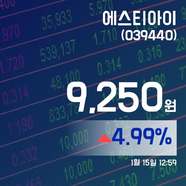 ▲1월 15일 에스티아이 의 주가정보