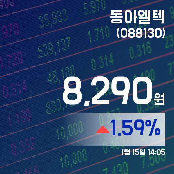 ▲1월 15일 동아엘텍 의 주가정보
