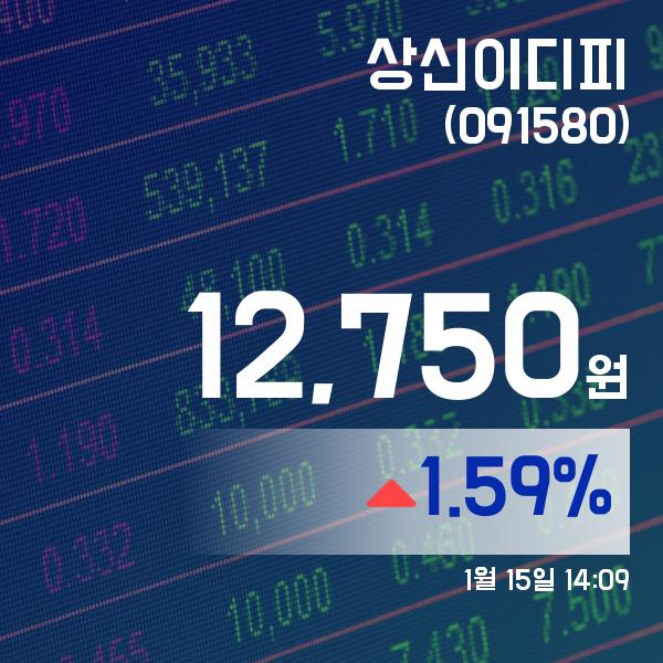 ▲1월 15일 상신이디피 의 주가정보