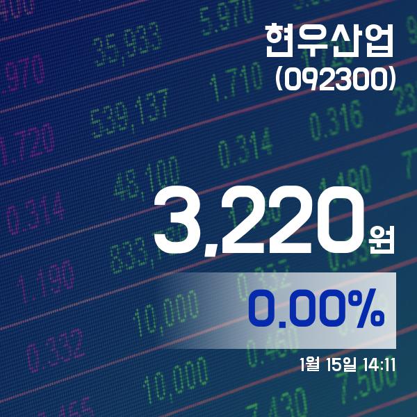 ▲1월 15일 현우산업 의 주가정보