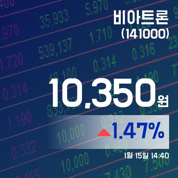 ▲1월 15일 비아트론 의 주가정보