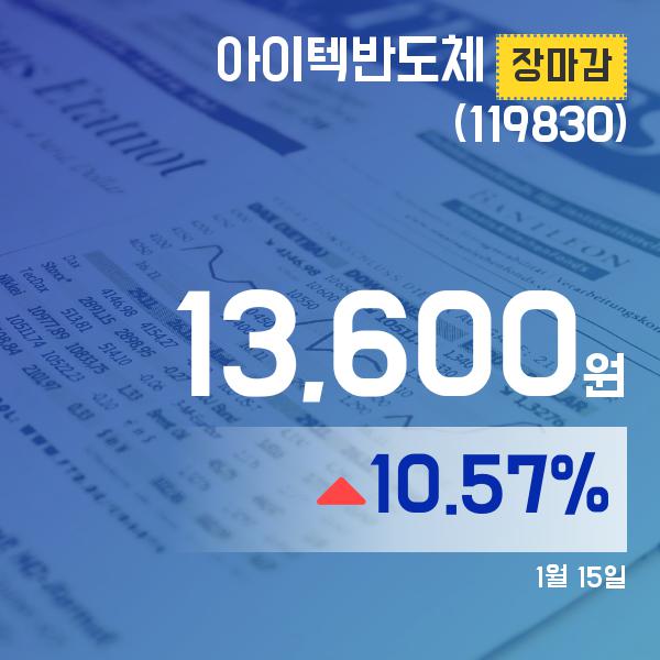 ▲1월 15일 아이텍반도체 의 주가정보