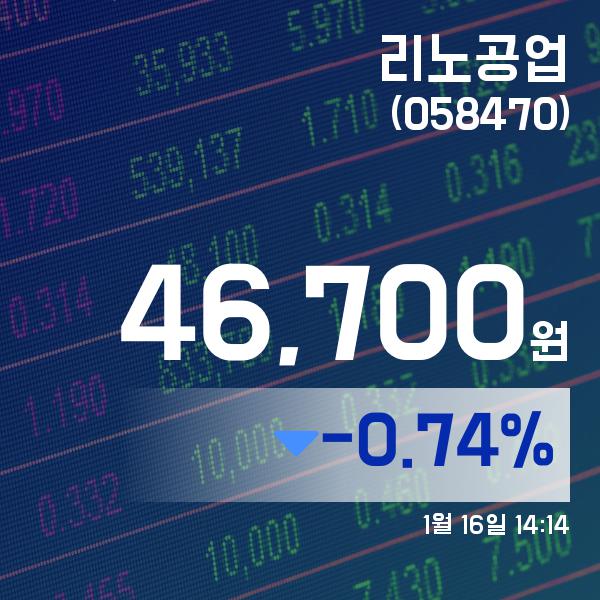 ▲1월 16일 리노공업 의 주가정보