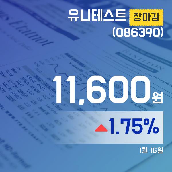 ▲1월 16일 유니테스트 의 주가정보