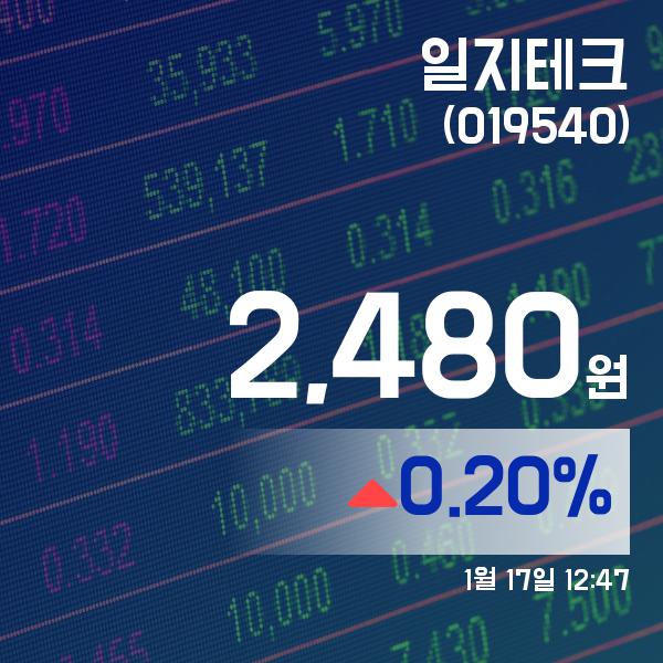 ▲1월 17일 일지테크 의 주가정보