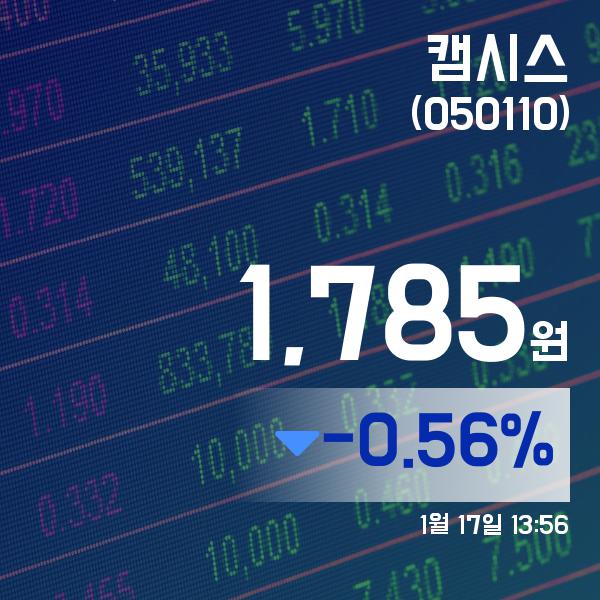 ▲1월 17일 캠시스 의 주가정보