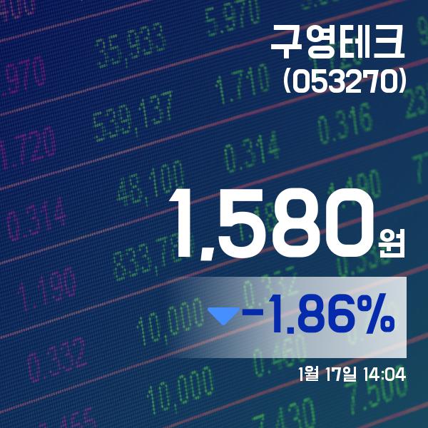 ▲1월 17일 구영테크 의 주가정보