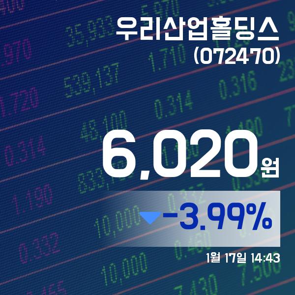 ▲1월 17일 우리산업홀딩스 의 주가정보
