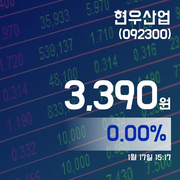 ▲1월 17일 현우산업 의 주가정보