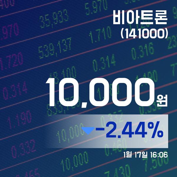▲1월 17일 비아트론 의 주가정보