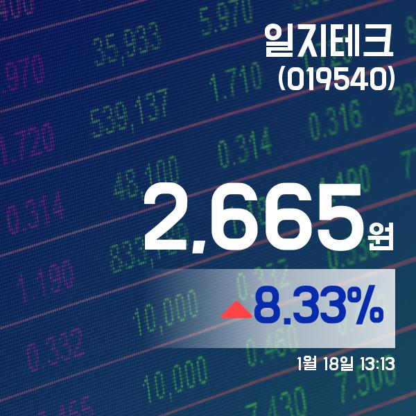 ▲1월 18일 일지테크 의 주가정보