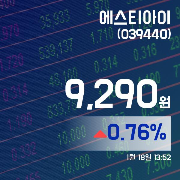 ▲1월 18일 에스티아이 의 주가정보